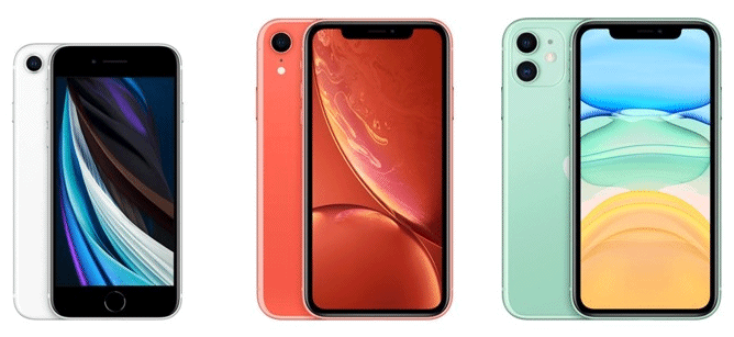 Apple iPhone 11 versus SE 2020 vs iPhone Xr